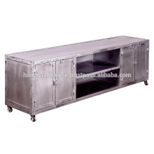 Industrial Metallic Wide 4 Door TV stand